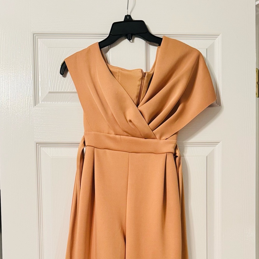 ASOS Petite Fallen Shoulder Jumpsuit in Blush - Picture 8 of 8